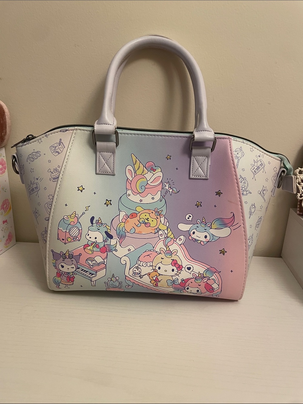 Loungefly Sanrio Pastel Rainbow Unicorn Sanrio friends